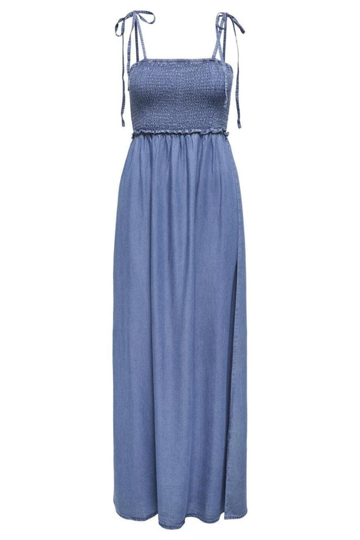 Only - Onlcharis Life Smock Maxi Dress - 4730821 Medium Blue Denim Kjoler 