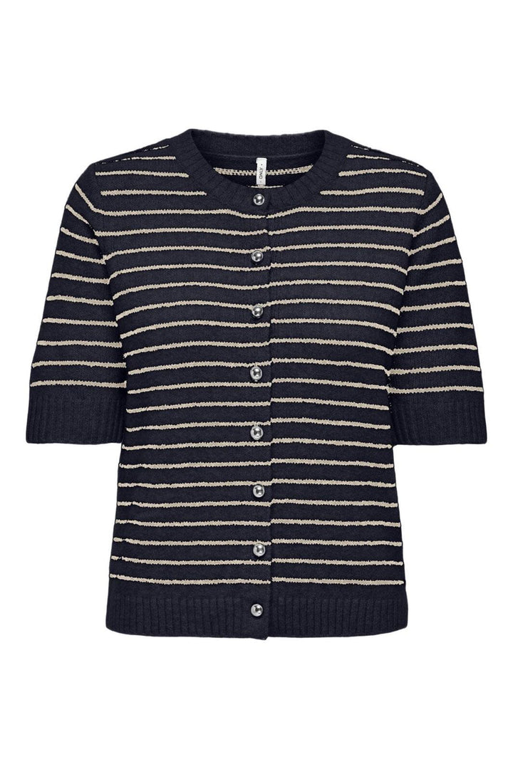 Only - Onlchester Life Ss Stripe Cardi Cc Knt - 4959812 Night Sky Humus/Mel/Silver Button