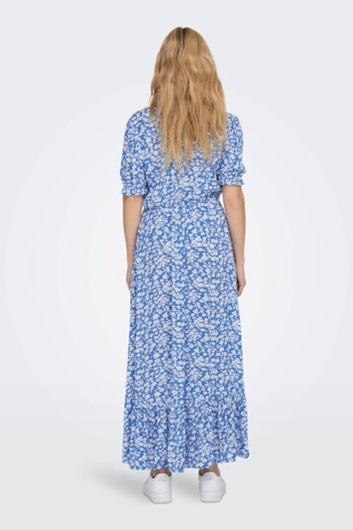 Only - Onlchianti S/S Long Dress - 4032233 Marina WHITE FLOWER Kjoler 