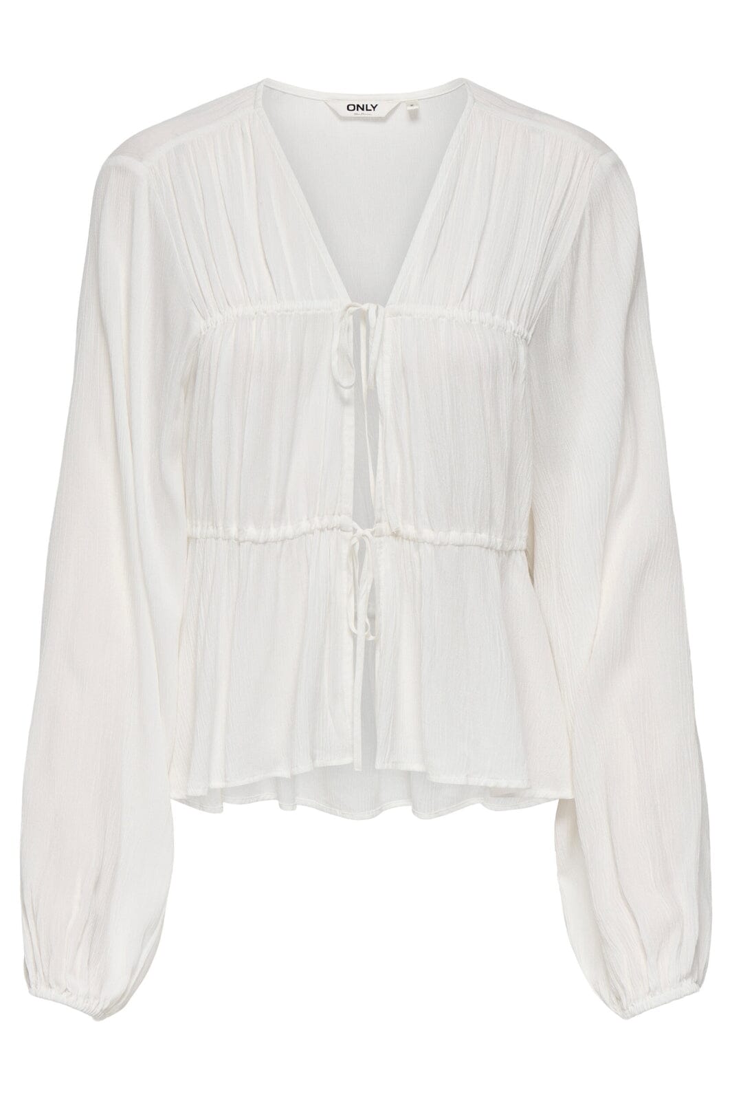 Only - Onlchiara Ls Tie Top - 4870234 Cloud Dancer
