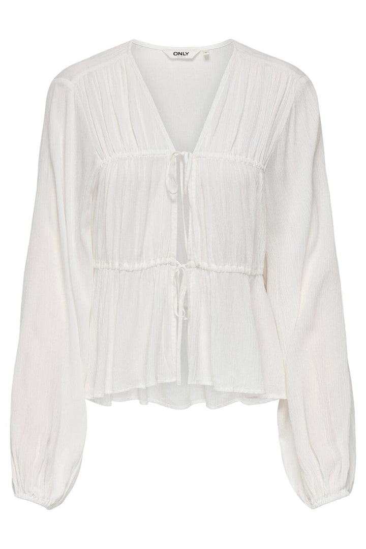 Only - Onlchiara Ls Tie Top - 4870234 Cloud Dancer