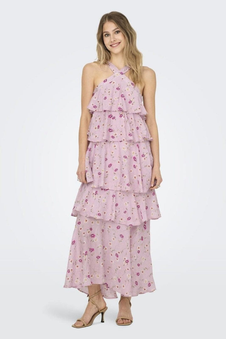 Only - Onlcinderella S/L Layered Dress - 4776579 Orchid Pink Wauw Flower