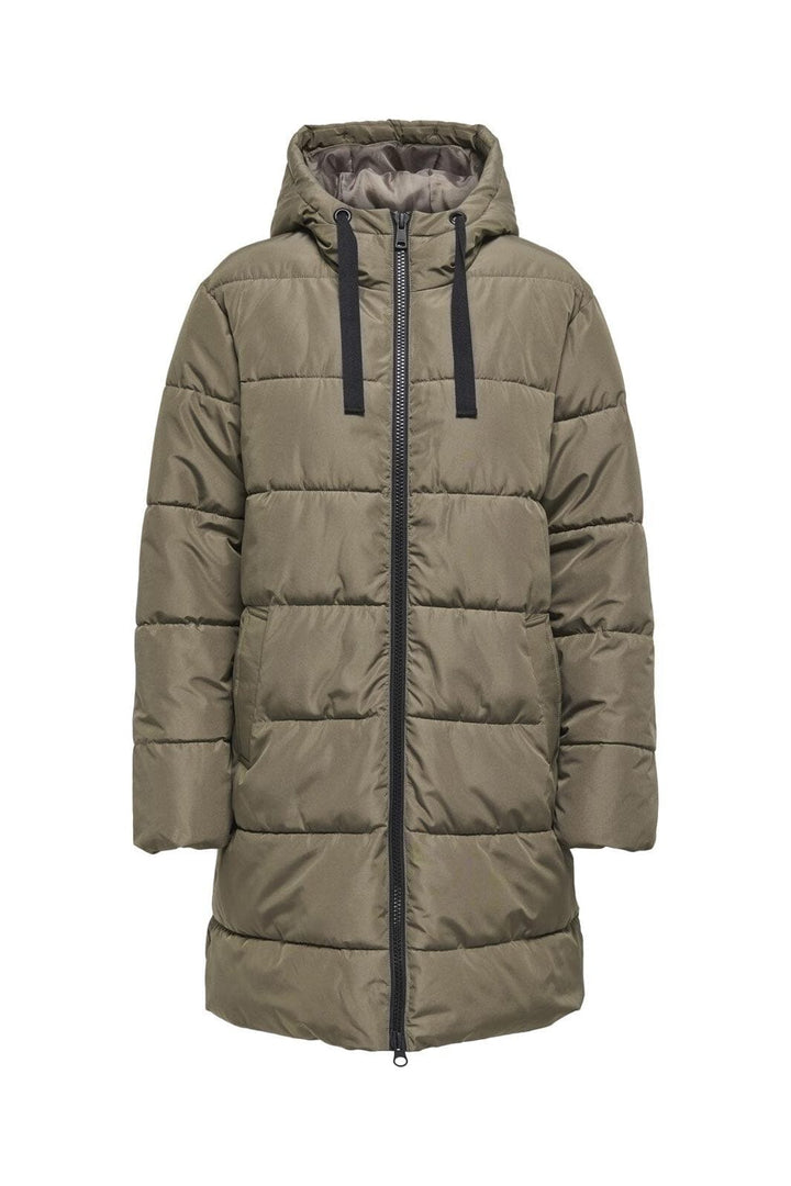 Only - Onlclair Puffer Hood Coat Cc - 4780666 Stone Gray