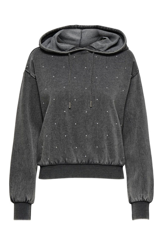 Only - Onlcoen L/S Rhinestone Hood Swt - 4863513 Black Silver Rihnestone