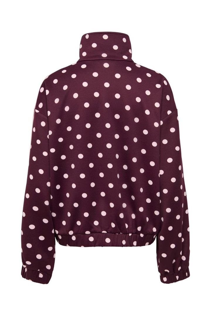 Only - Onldotier Zip Jacket - 5265249 Fig Parfait Pink Dots + Panels