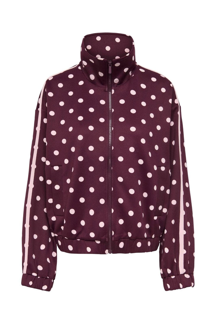 Only - Onldotier Zip Jacket - 5265249 Fig Parfait Pink Dots + Panels