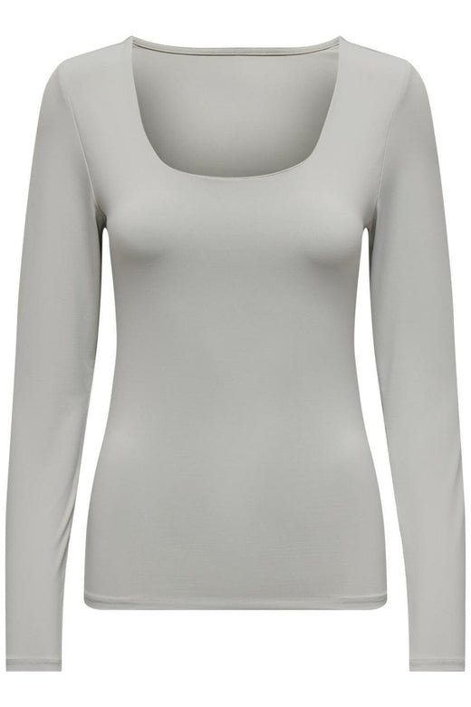Only - Onlea L/S 2-Way Deep Neck Top - 4597725 Harbor Mist Toppe 