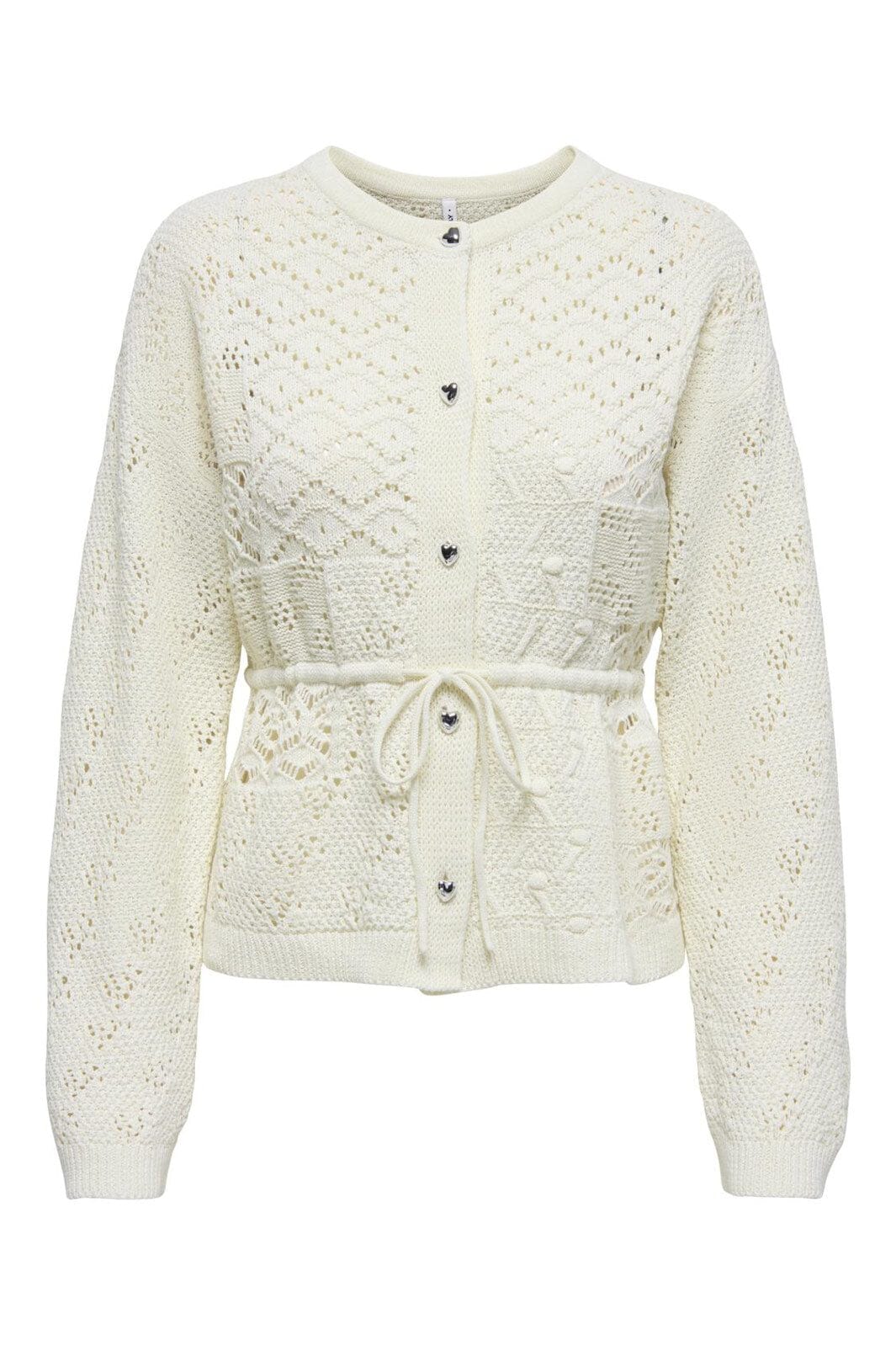 Only - Onlelke Life Ls Cardigan Cc Knt - 4976277 Birch Silver Heart Button