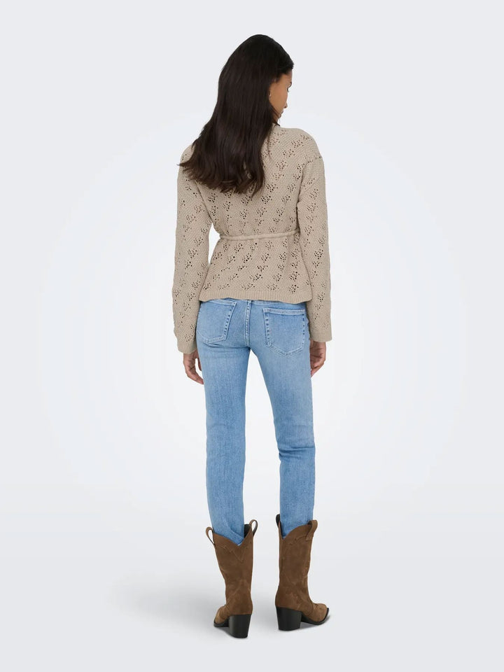 Only - Onlelke Life Ls Cardigan Cc Knt - 5049514 Oxford Tan Silver Heart Button Cardigans 