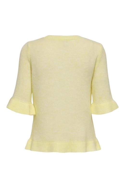 Only - Onlella Ss Frill O-Neck Knt - 4992505 Sunlight Melange