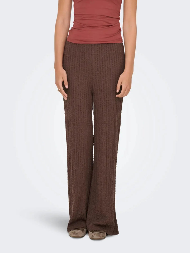 Only - Onlella Wide Pant - 4952854 Chocolate Martini Bukser 