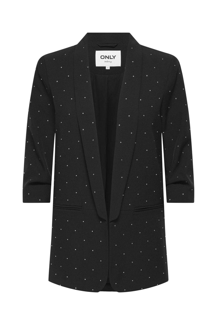 Only - Onlelly Life 3/4 Rhinestone Blazer Tlr - 4858707 Black Silver Rhinestone