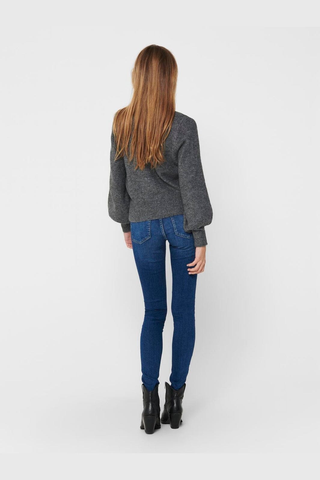 Only - Onlelsa L/S Pullover Knt - 3493202 Medium Grey Melange