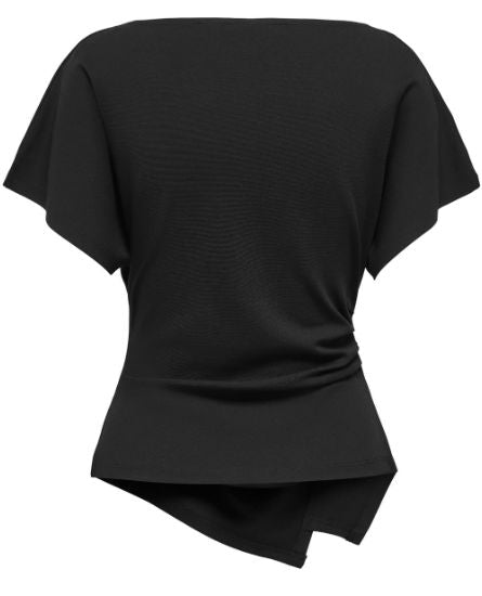 Only - Onlember S/S Waterfall Top - 5114466 Black Toppe 
