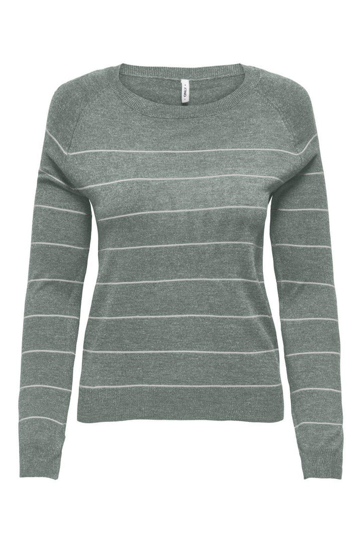 Only - Onlemmi Ls Raglan O-Neck Cc Knt - 4981390 Jadeite Mel/Cloud Dancer/Wide
