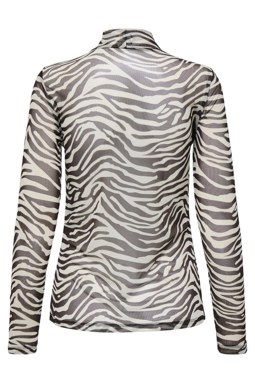 Only - Onlerica Life Mesh L/S Top - 4903748 Demitasse Zebra