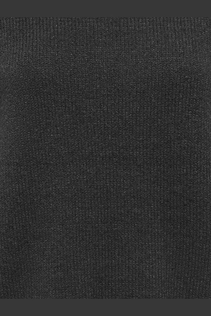 Only - Onlevie Ls Lace Mix O-Neck Knt - 5157343 Dark Grey Melange Black Lace