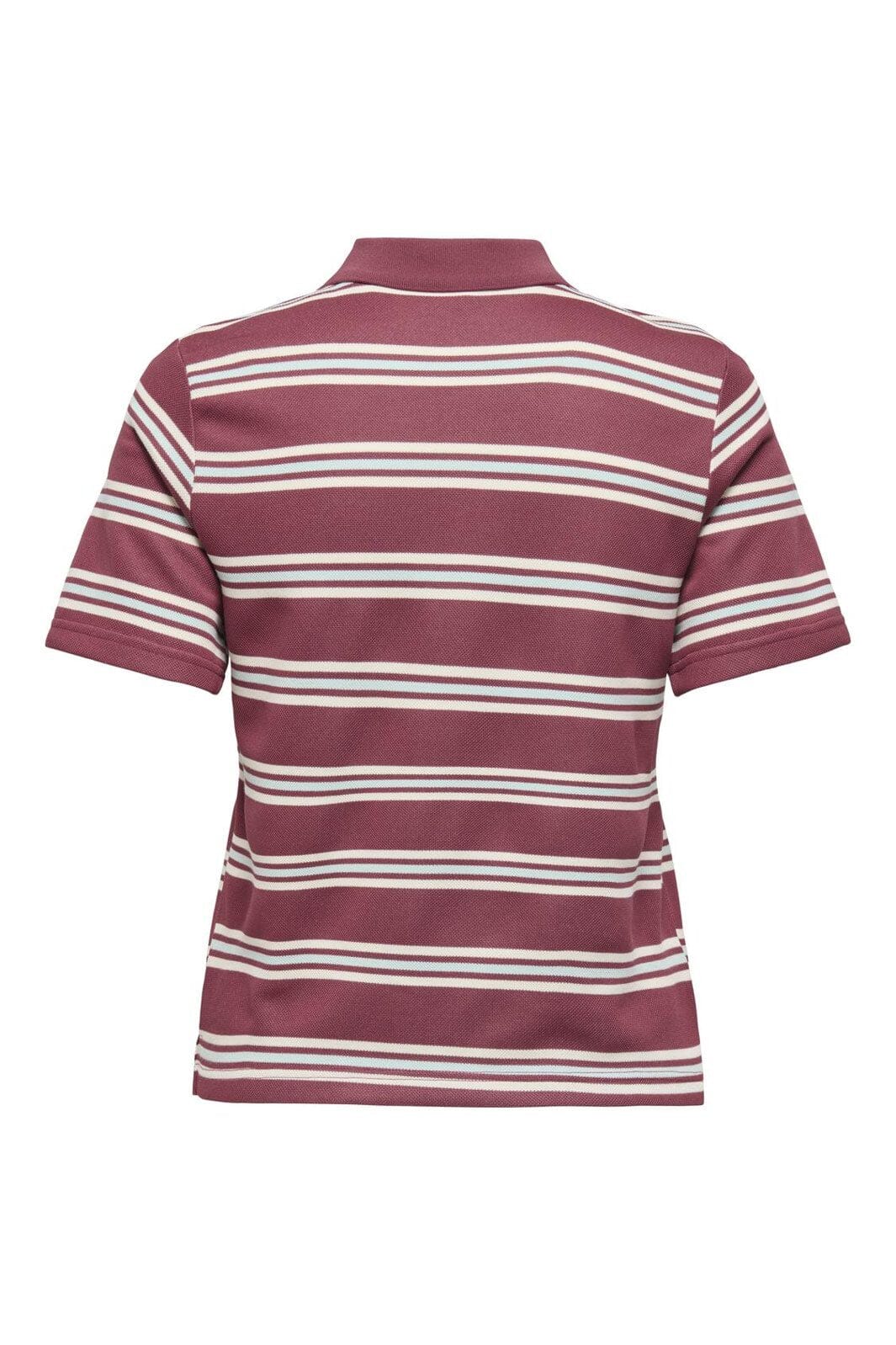Only - Onlevie S/S Polo Top - 4838416 Ruby Wine Starlight Blue + Antique White