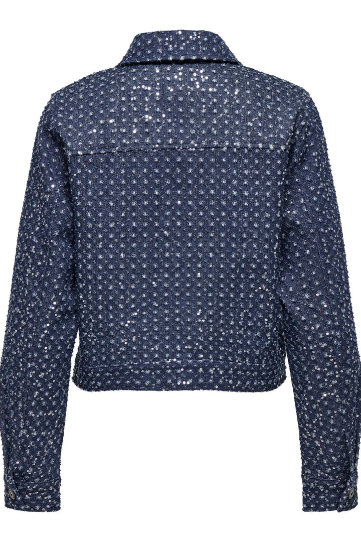 Only - Onlevita Shimmer Boucle Jacket - 4898973 Dark Blue Denim Jakker 