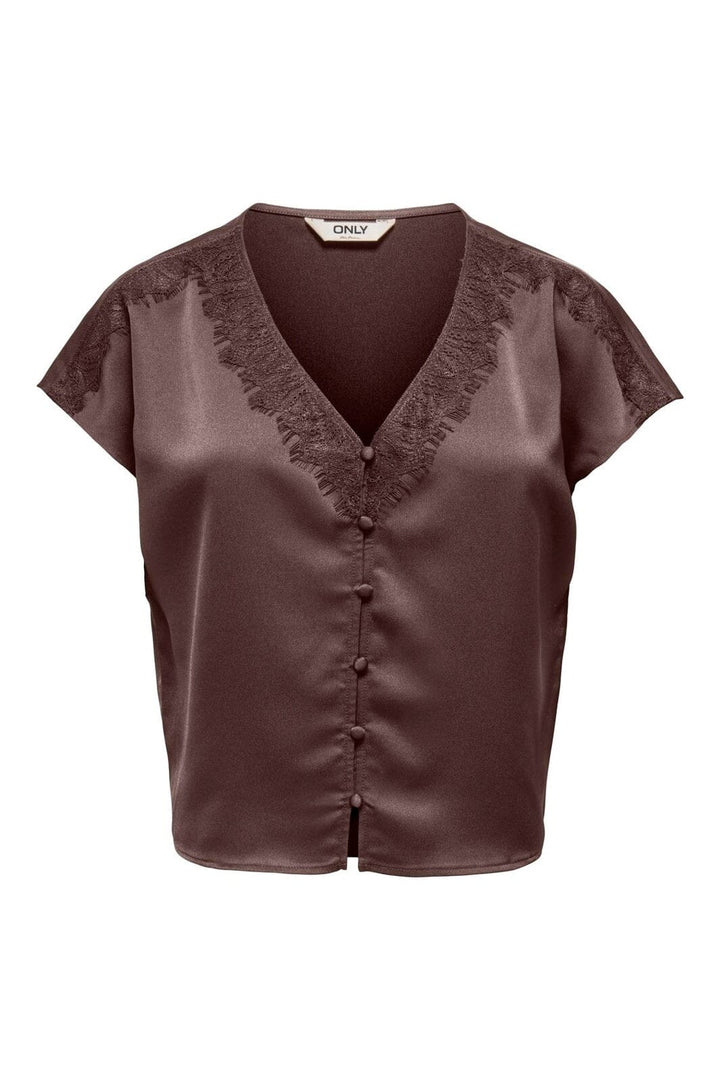 Only - Onlfaraya S/L Button Lace Satin Top - 5092353 Shopping Bag