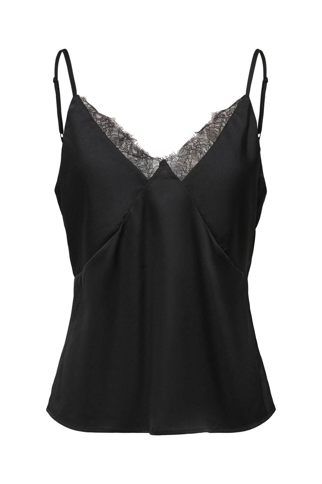 Only - Onlfaraya Strap Lace Satin Top - 5080594 Black