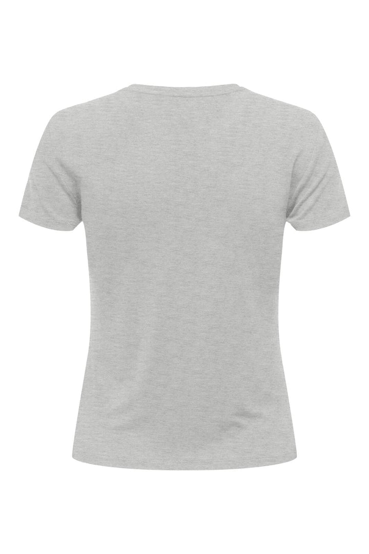Only - Onlfelina S/S O-Neck Top - 4670656 Light Grey Melange