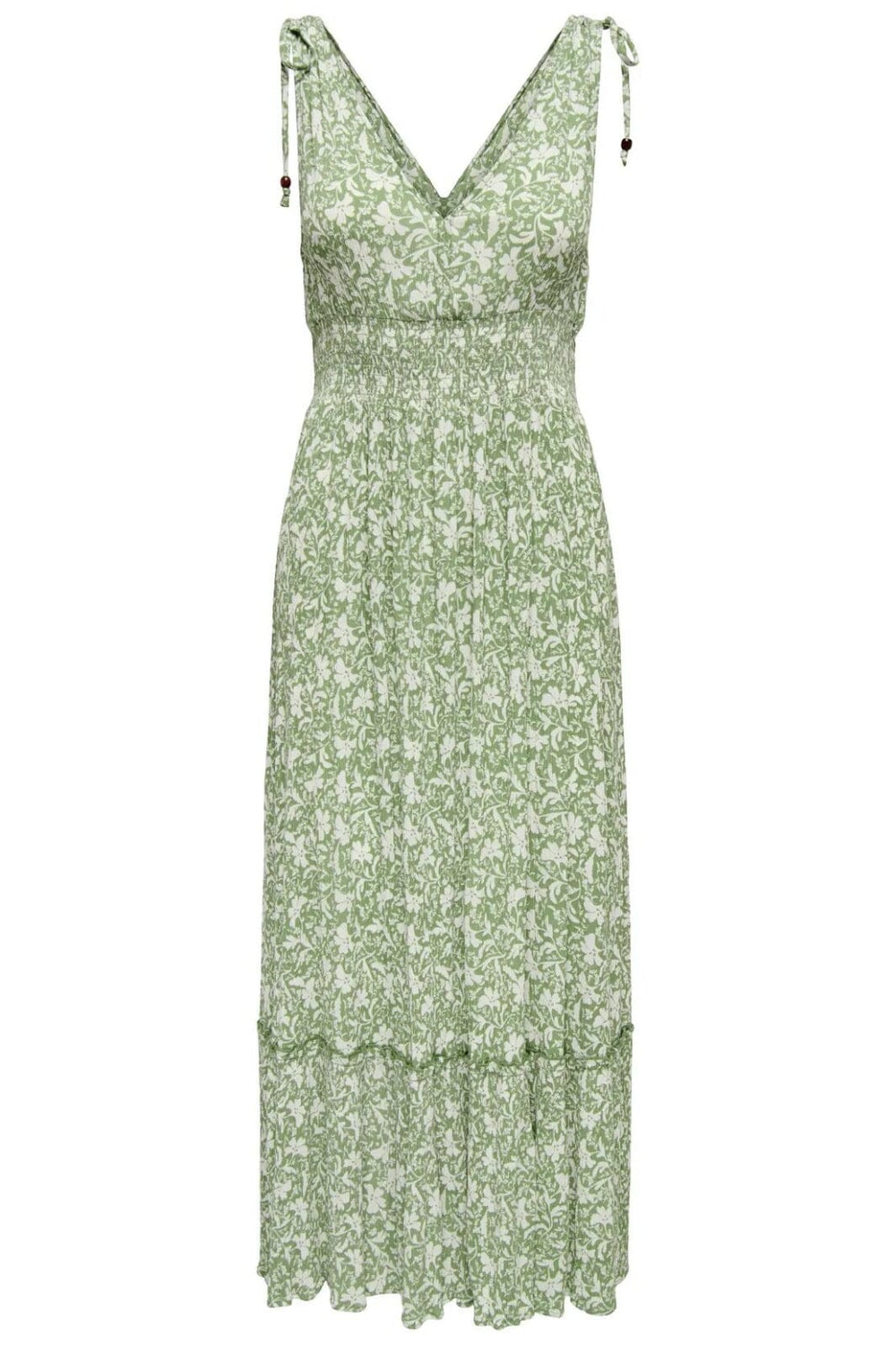 Only - Onlfernanda Life S/L Long Dress - 4865270 Hedge Green Nirra Flower Kjoler 