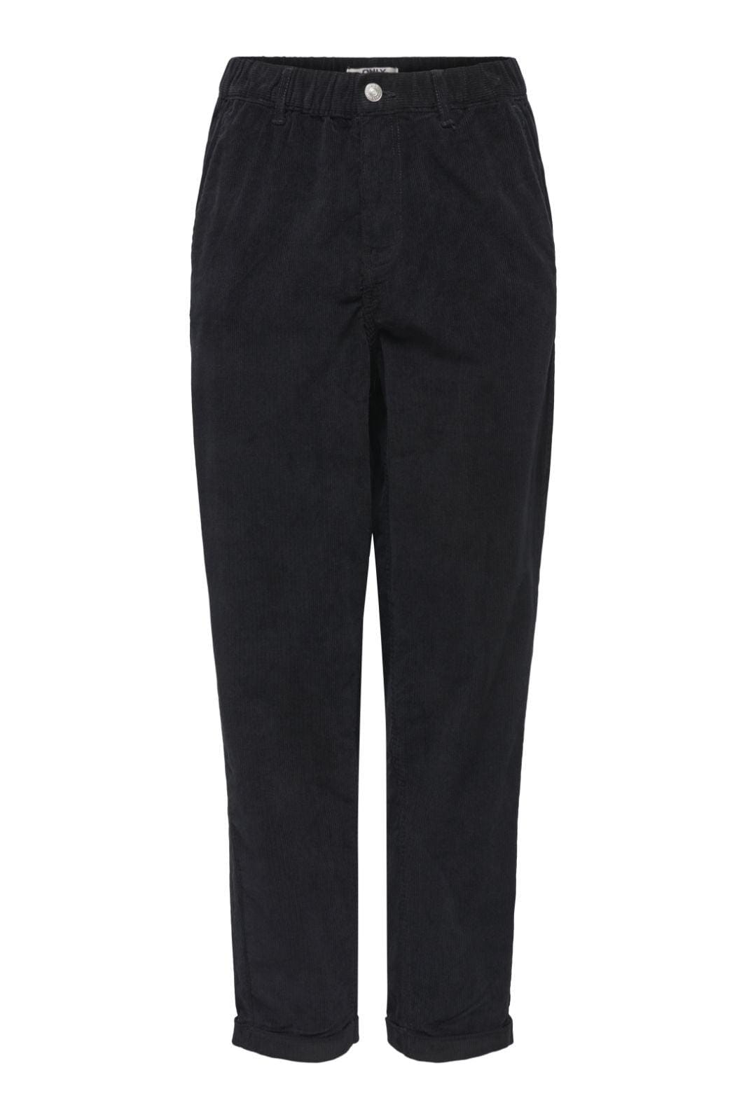 Only - Onlflora Ela Cord Carrot Pant - 4884687 Black Bukser 
