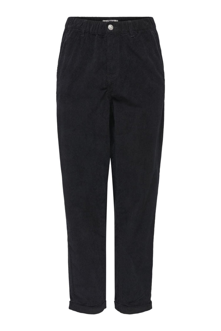 Only - Onlflora Ela Cord Carrot Pant - 4884687 Black Bukser 