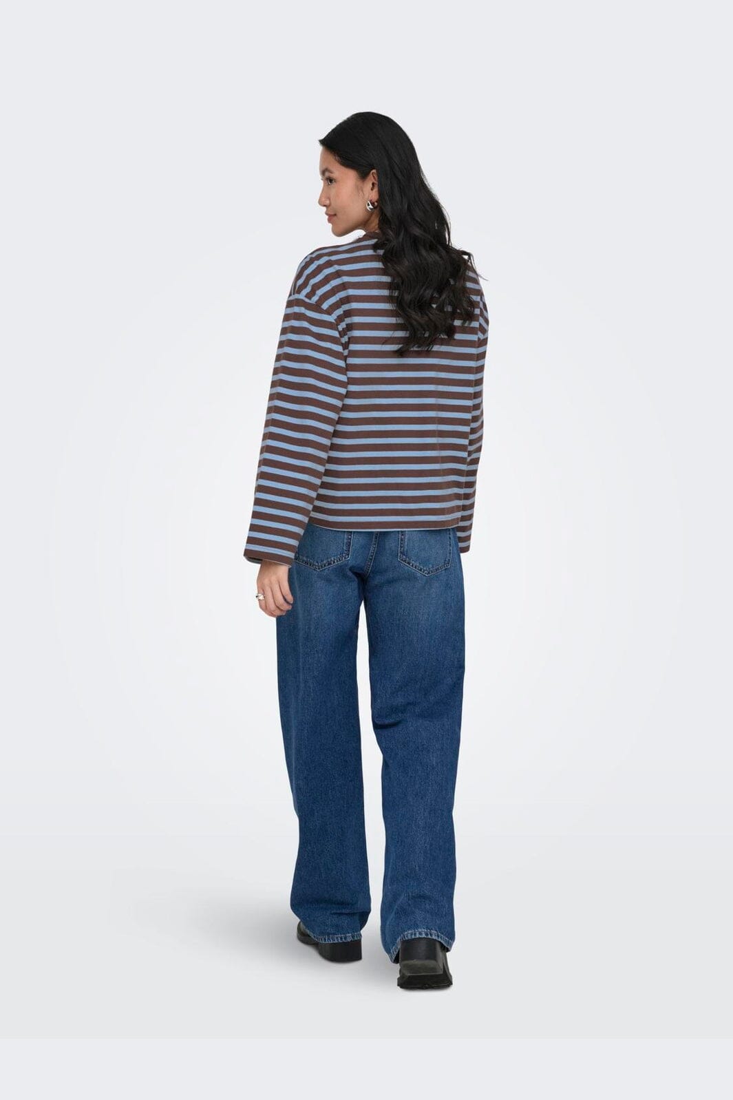Only - Onlfreja L/S Stripe Top - 5100595 Shopping Bag Chambray Blue (Ida)
