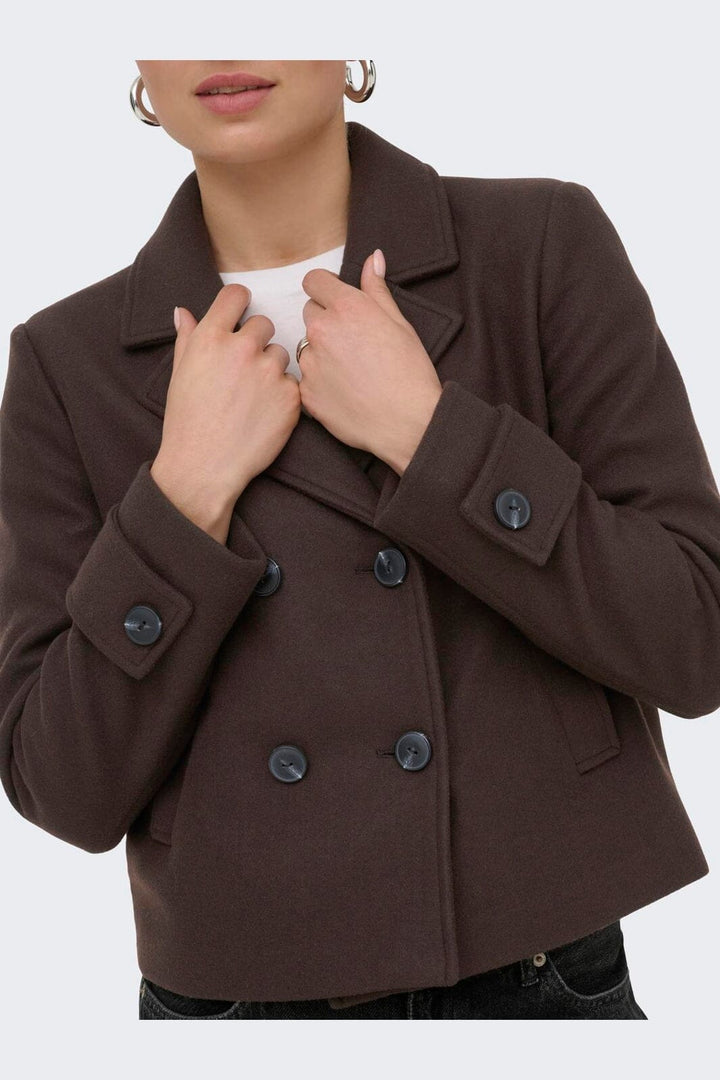 Only - Onlfreja Short Db Jacket - 4986881 Hot Fudge Melange