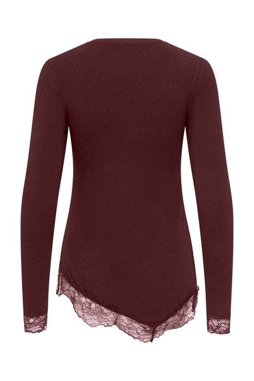 Only - Onlglamour L/S Lace Detail Top - 5135956 Decadent Chocolate