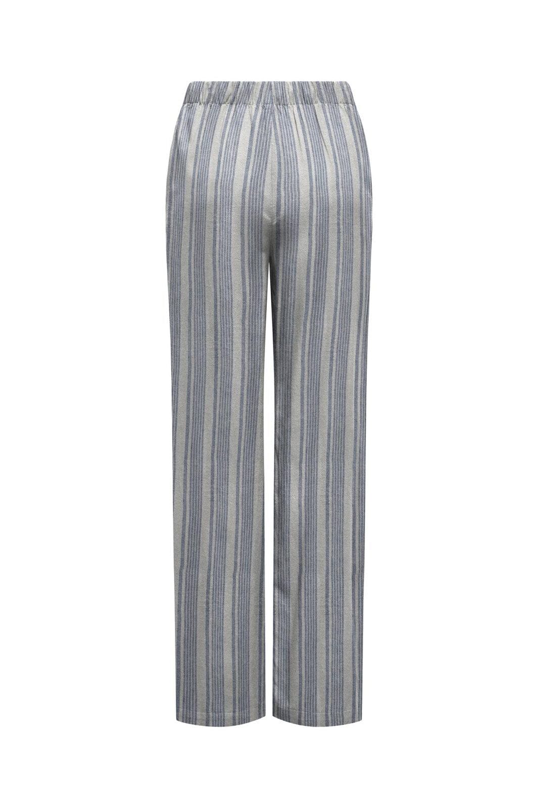 Only - Onlgoa Linen Bl Pull-Up Pant Cc - 4984895 Coronet Blue Bright White