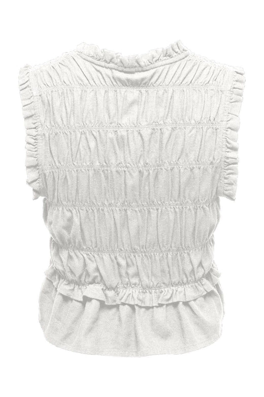 Only - Onlgoa S/S Linen Bl Frill Top Cc - 4942284 Cloud Dancer