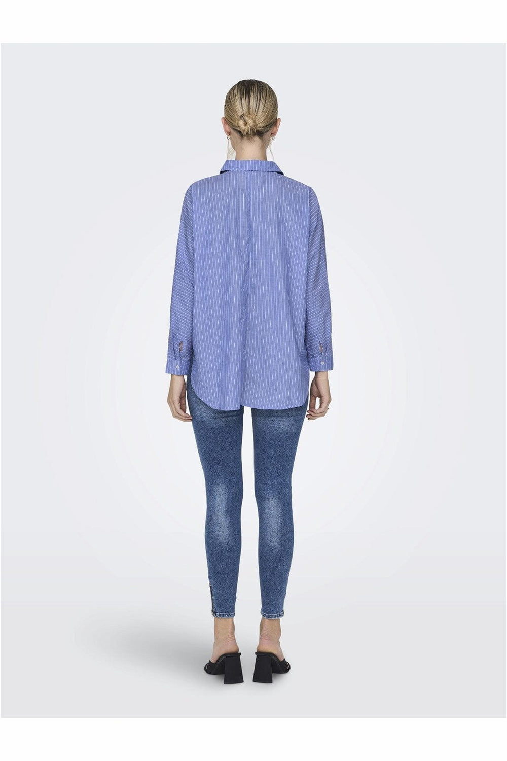 Only - Onlgrace Ls Shirt - 3817811 Moonlight Blue Blue/White
