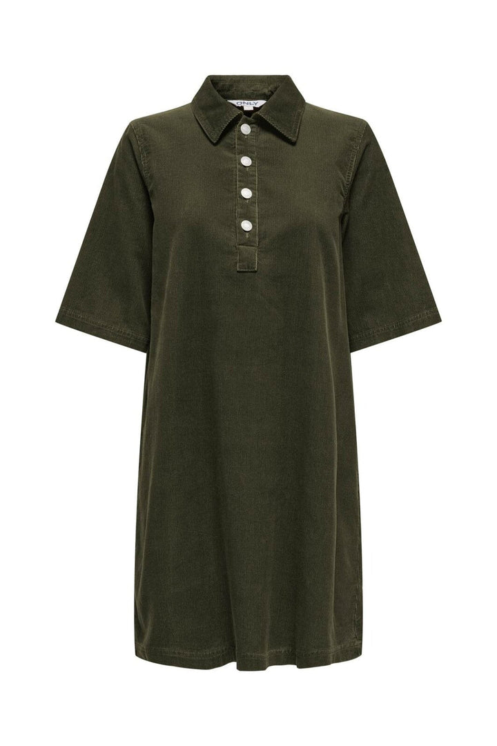 Only - Onlgry-Nessa S/S Cord Dress - 5124545 Forest Night