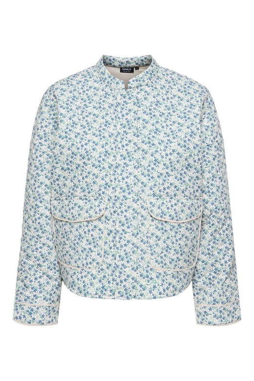 Only - Onlhallie Quilted Jacket - 4983149 Cloud Dancer Blue Ditsy