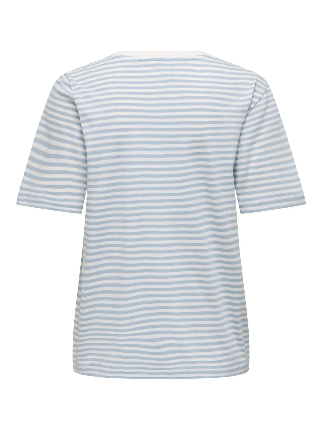 Only - Onlhappy Life S/S Emb Top - 5030049 Cloud Dancer Soft Chambray + Cherry T-shirts 