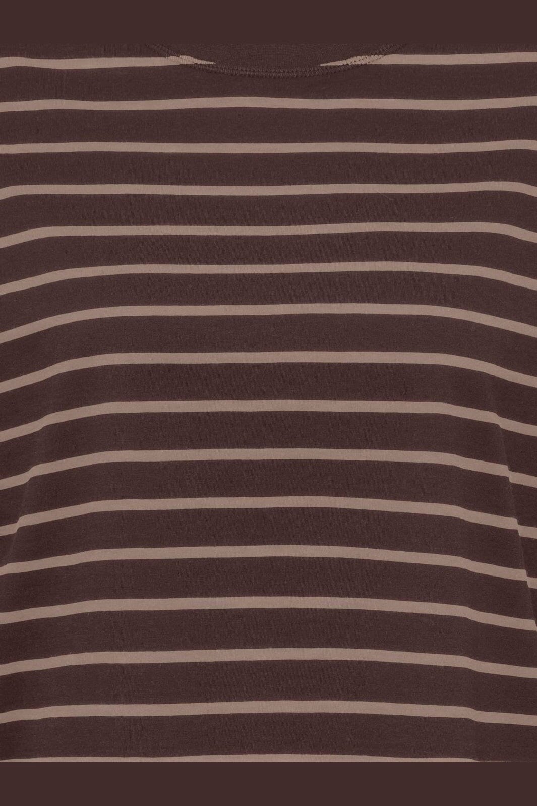 Only - Onlhappy L/S O-Neck Stripe Tee - 5135939 Coffee Bean Taupe Gray Lena
