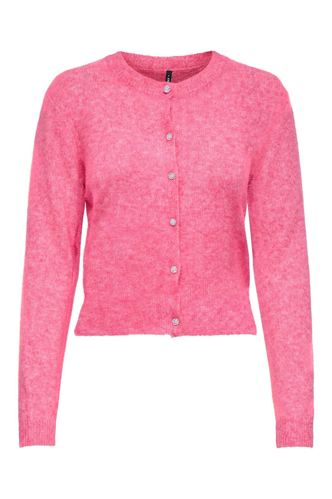 Only - Onlhavanna Ls Button Cardigan Knt - 4927894 Pink Lemonade Melange/Bling Button