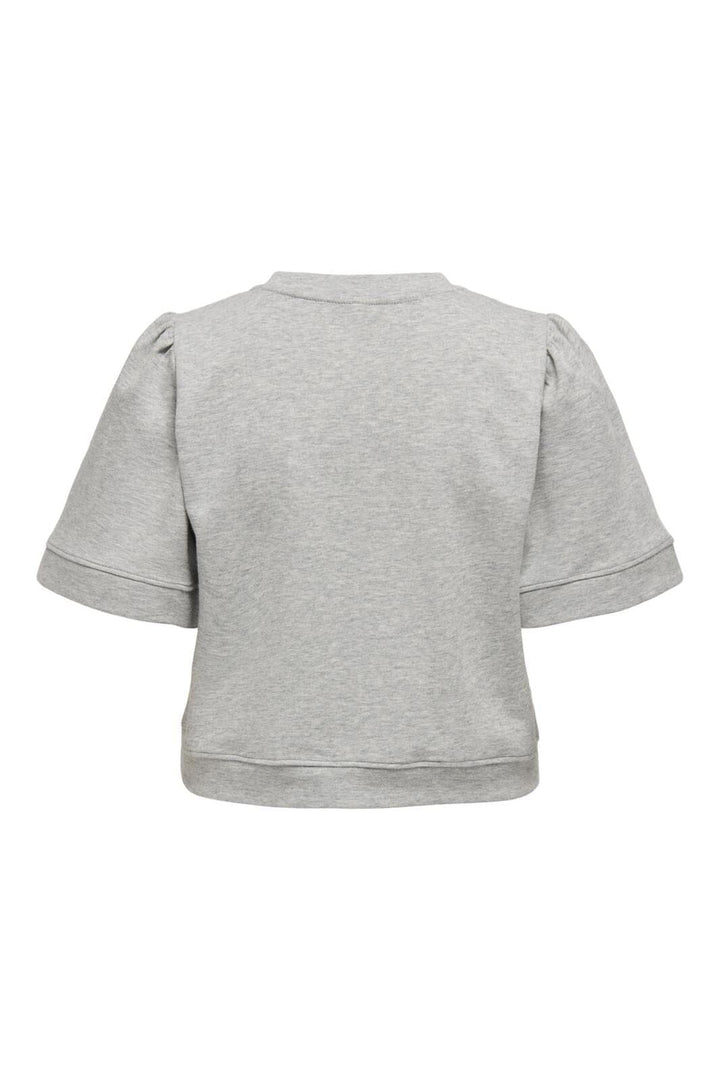 Only - Onljenny S/S O-Neck Bow Box Ub Swt - 4800799 Light Grey Melange Small Black Bows