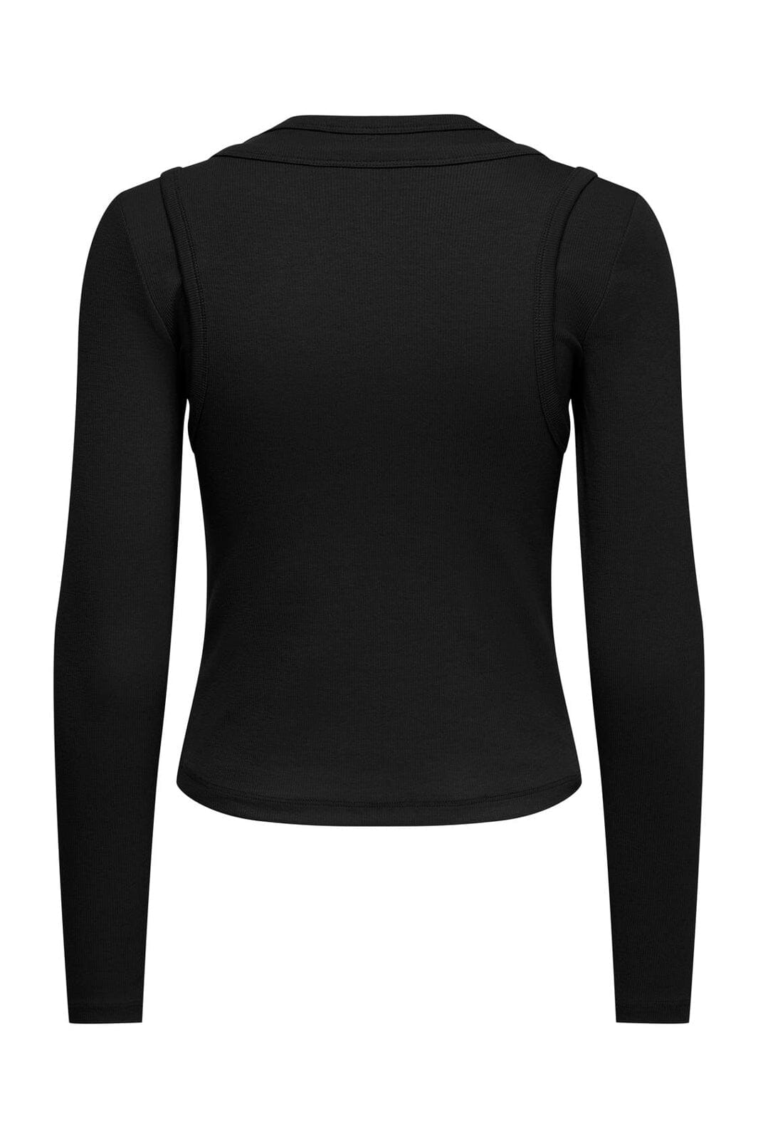 Only - Onljilli L/S O-Neck Double Top - 5170611 Black