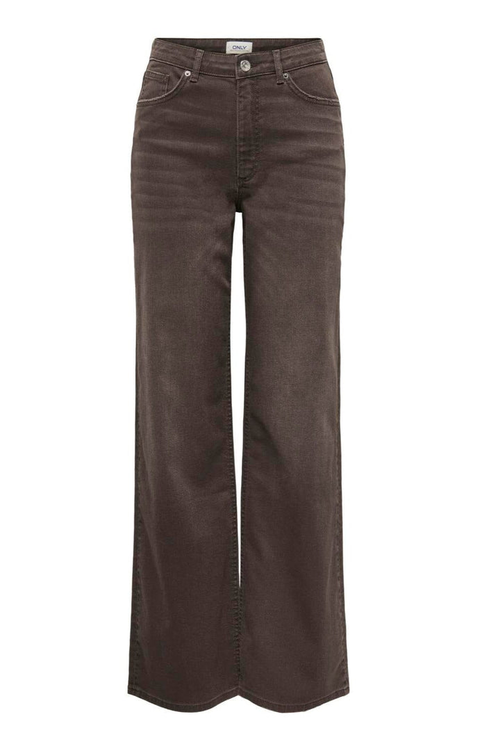 Only - Onljuicy Wide Leg Brown Dot - 4982454 Dark Brown Denim Jeans 