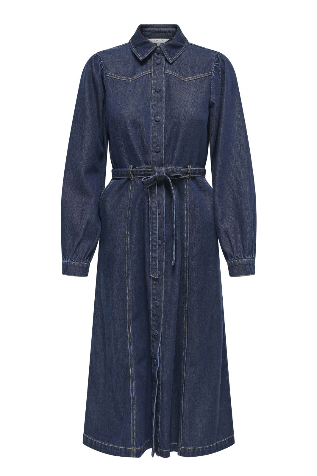 Only - Onljulie Ls Dress Qyt - 4802433 Dark Blue Denim Kjoler 