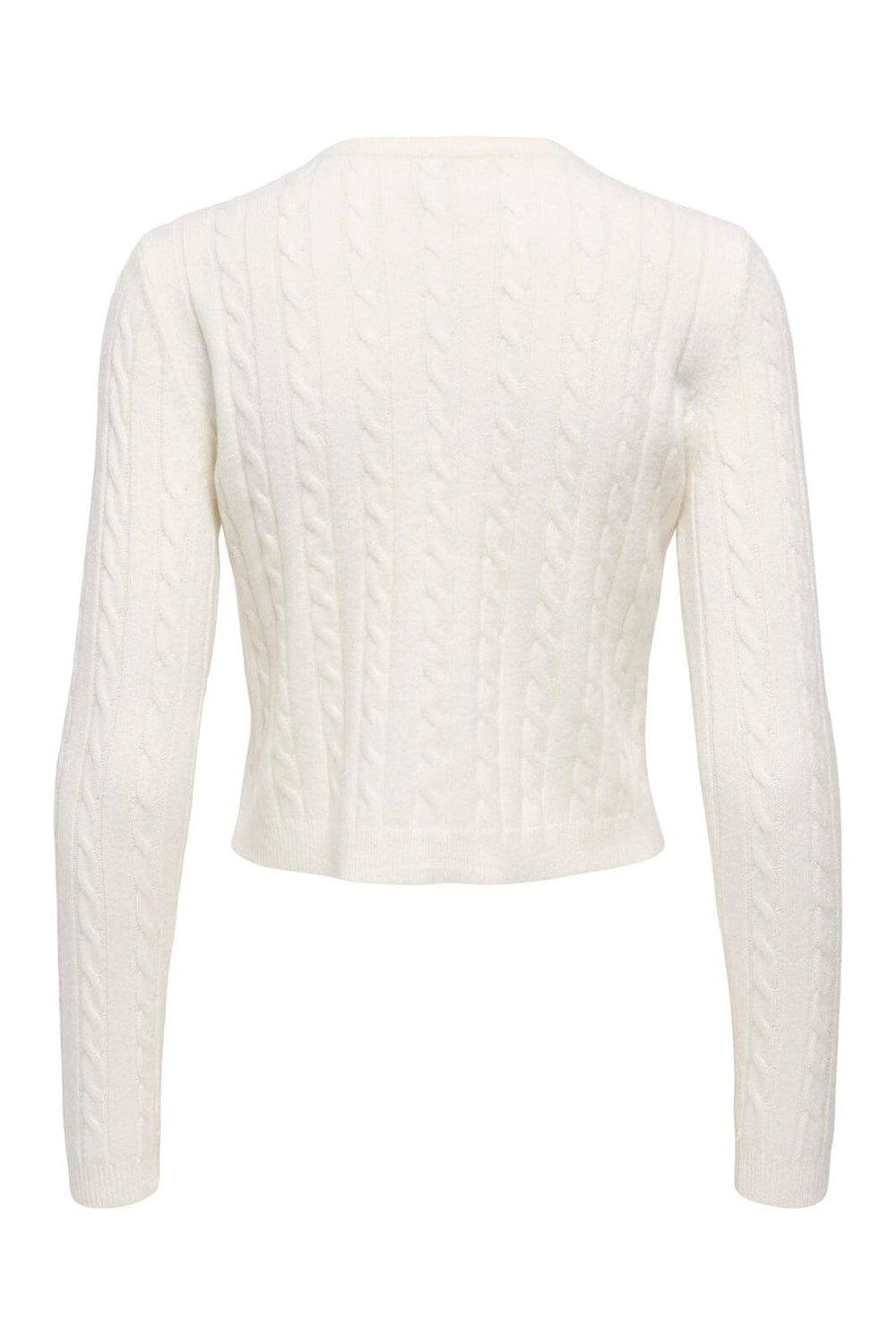 Only - Onlkatia Ls Cable Button Cardigan Cc Knt - 4959314 Baby'S Breath True Red Heart Emb/Dtm Button