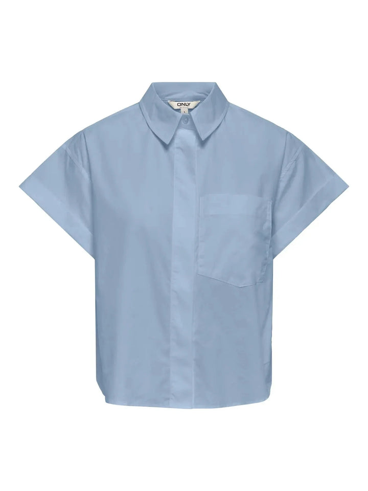 Only - Onlkeri S/S Fold Shirt - 5013734 Cashmere Blue Skjorter 