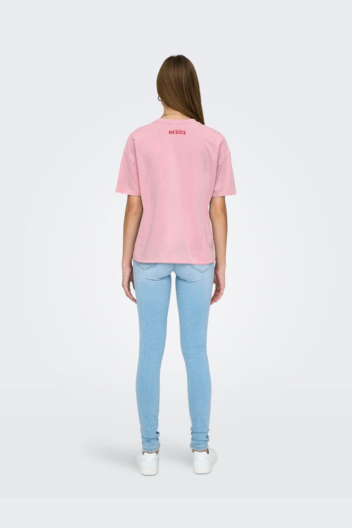 Only - Onlkinna S/S Oversize Top Box - 4962591 Romance Rose Kinna Strawberry Front