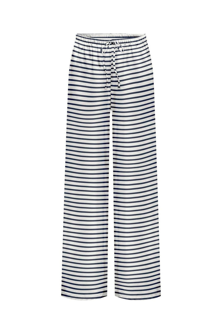 Only - Onlkiss Loose Pant Cc - 4987290 Cloud Dancer Luna Stripes Navy Blazer