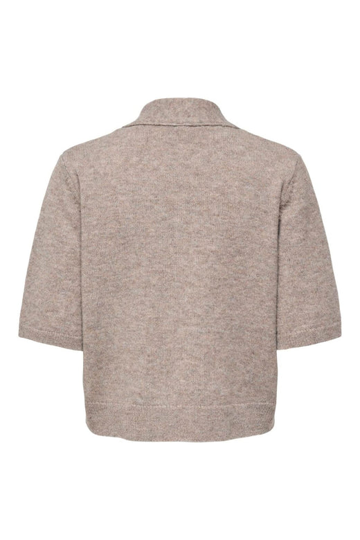 Only - Onllana Ss Scarf Detail Cardi Knt - 5174336 Taupe Gray Mel/Fmop