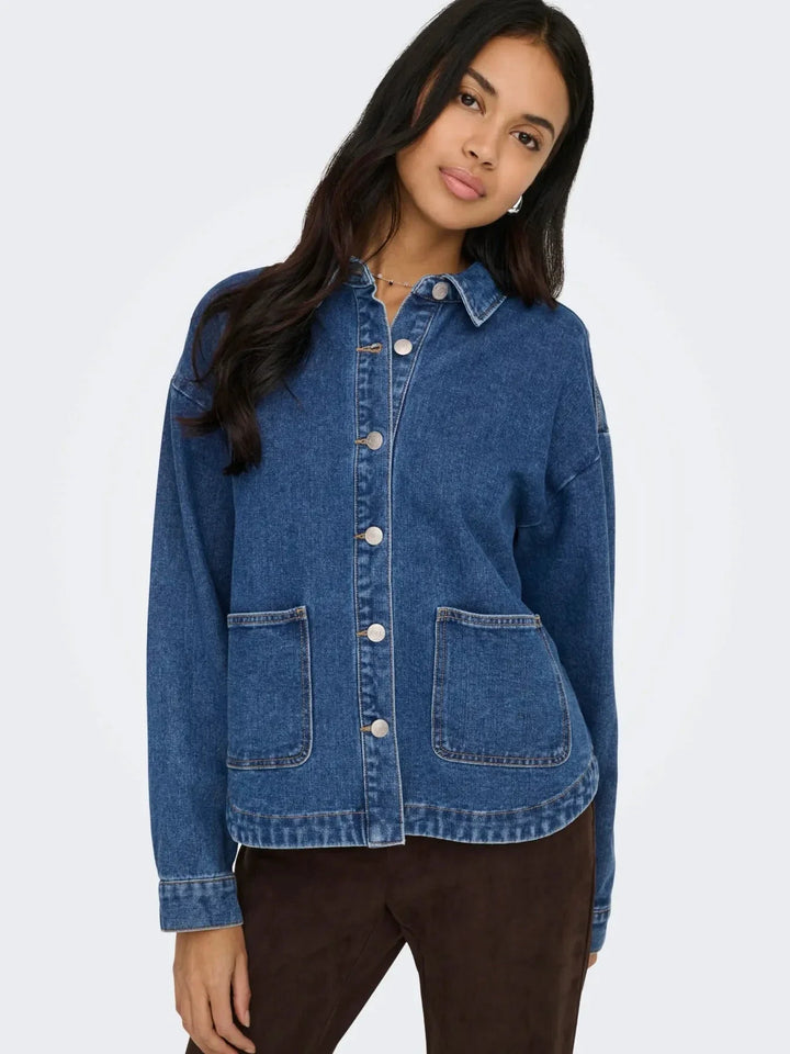 Only - Onllara Ls Shacket Gua - 5036779 Medium Blue Denim Jakker 